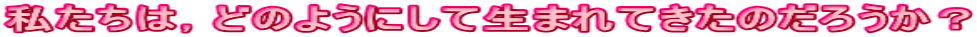 私たちは，どのようにして生まれてきたのだろうか？