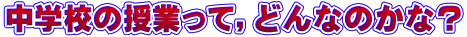 中学校の授業って，どんなのかな？