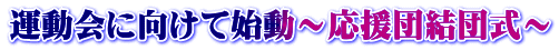 運動会に向けて始動～応援団結団式～