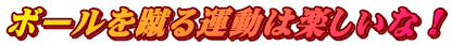 ボールを蹴る運動は楽しいな！