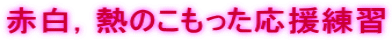 赤白，熱のこもった応援練習
